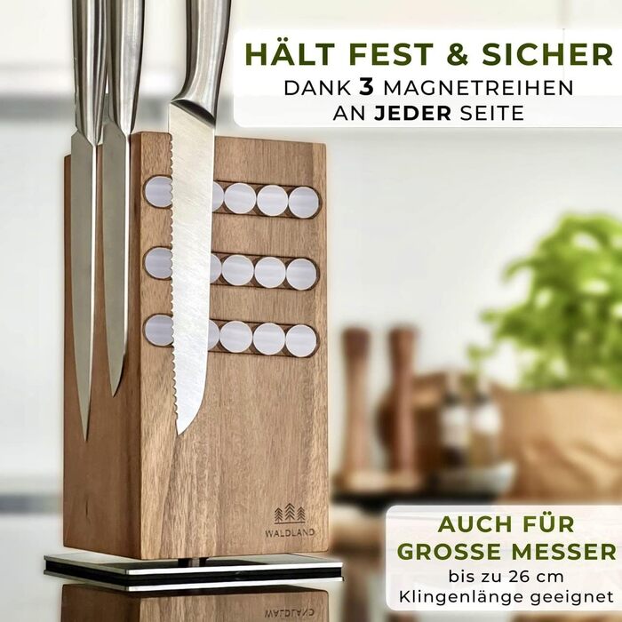 Блок для ножів магнітний та обертовий на 360° Waldland