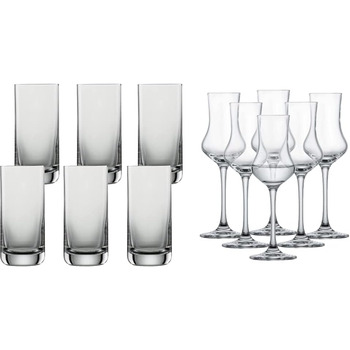 Пивний кухоль SCHOTT ZWIESEL Convention 0,2 л (набір з 6 шт.), простий пивний келих для пільзнера, кришталеві келихи Tritan, які можна мити в посудомийній машині, Зроблено в Німеччині (артикул 175500) (Пивний стакан - 0,32 л, комплект з Digestifset Classi