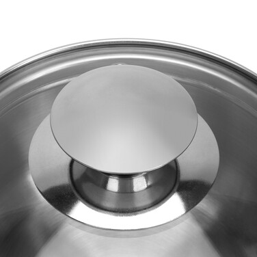 Ківш зі скляною кришкою 14 x 7,5 см 1,1 л сталь GULLIVER Fissman