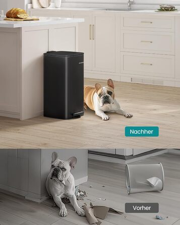 Сміттєвий бак 30 л чорний SONGMICS