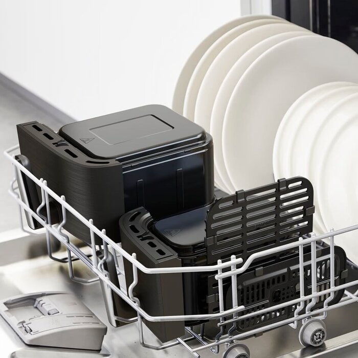 Tefal Мультипечь Dual EasyFry&Grill AirFryer, 2700Вт, чаша-5.2+3.1л, сенсорное управл., 2 чаши, гриль, пластик, черный