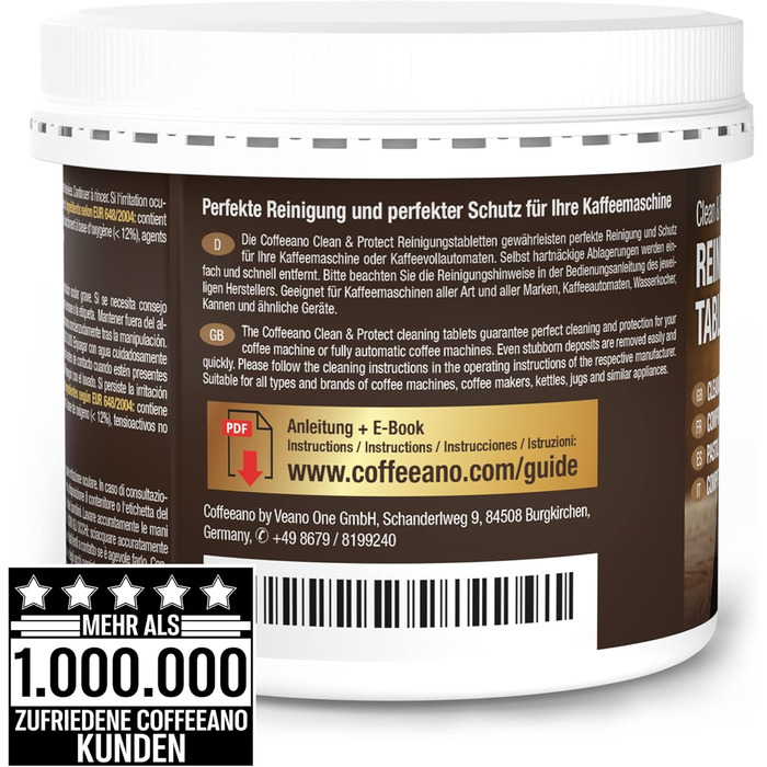 Засіб для чищення кавомашин 250 таблеток Coffeeano