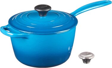 Чавунний сотейник Ø 18 см, 1,8 л з кришкою, синій Марсель Signature Le Creuset