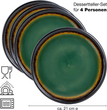 Набір посуду з керамограніту Moritz & Moritz SOLID з 18 предметів 6 персон набір посуду з 6 обідів, маленькі, глибокі тарілки (4 шт. маленькі тарілки)