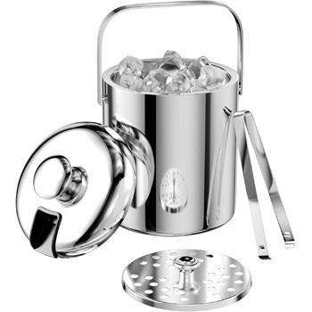 Відро для льоду з нержавіючої сталі з герметичною кришкою 1,3 л Ghazpmuk