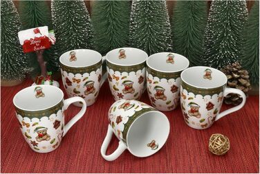 Набір із 6 кавових чашок 480 мл. порцеляна MamboCat Friend