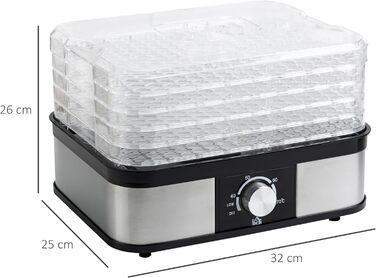 Дегідратор на 5 полиць, 245 Вт HOMCOM