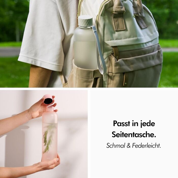 Пляшка для води 1 л тританова, рожева KIVY