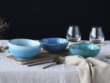 Серия Набор посуды из 4 предметов, Миска для злаков, Керамогранит Покебоул (Nature Collection Aqua, Smoothibowl - Aqua), 23432