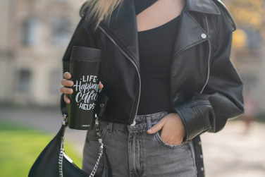 ARDESTO Термокухоль Coffee Time 450 мл, нержавіюча сталь, чорний