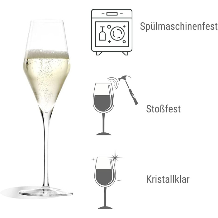 Набір із 6 келихів для шампанського 290 мл, Quatrophil Stölzle Lausitz