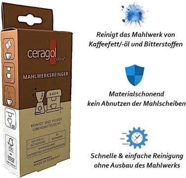 Засіб для чищення кавомолок 2 х 15 г ceragol ultra