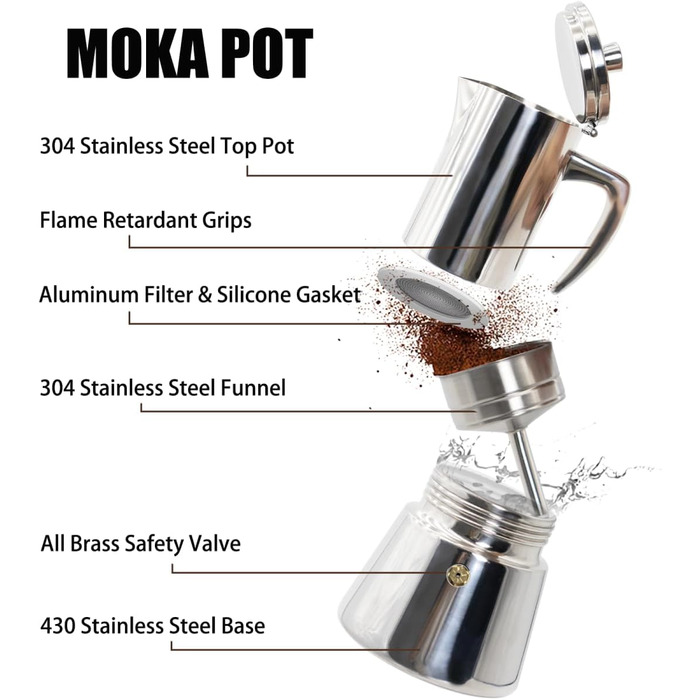 Кофеварка эспрессо 300 мл на 6 чашек DITOSH