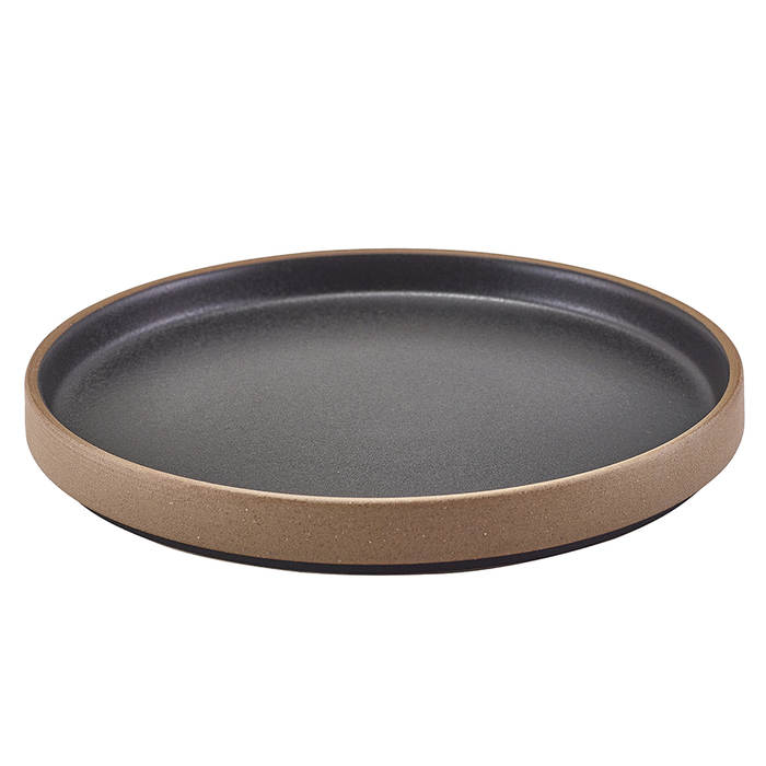 Тарілка презентаційна 25*2.5 см із низьким вертикальним бортом, Kava Black Stoneware Raw Wall, GenWare
