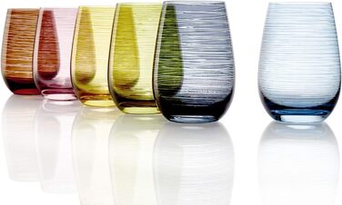 Набір склянок для води/соку 465 мл, 6 предметів, різнокольоровий Twister Stölzle Lausitz
