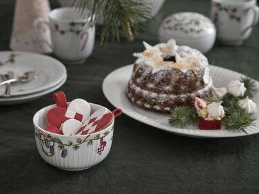 Чаша сервировочная 12 см белая с акварельной росписью Christmas Hammershøi Kähler