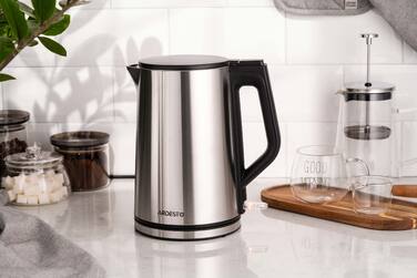 ARDESTO Електрочайник Steel Collection 1.5л, подвійні стінки, сріблястий