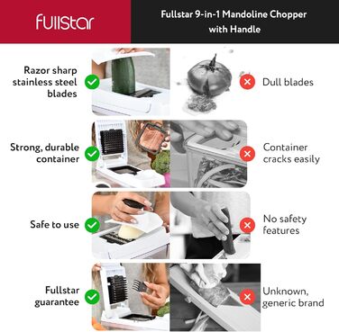 Овочерізка для овочів 9-в-1 біла fullstar