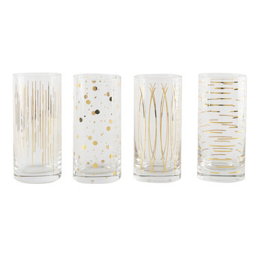 Набір склянок для коктейлю Mikasa CHEERS GOLD, скло, 450 мл, 4 шт.