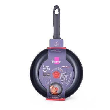 Сковорода глубокая Fissman 24x6,5см VELIA алюминий с антипригарным покрытием (14557)