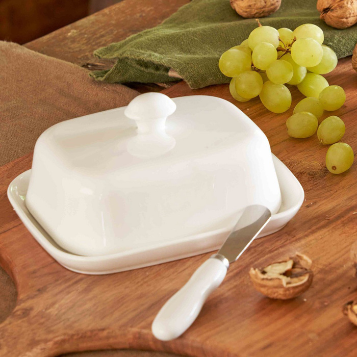 Маслянка La Porcellana Bianca TERRINE, порцеляна, діам. 14 х 11 см