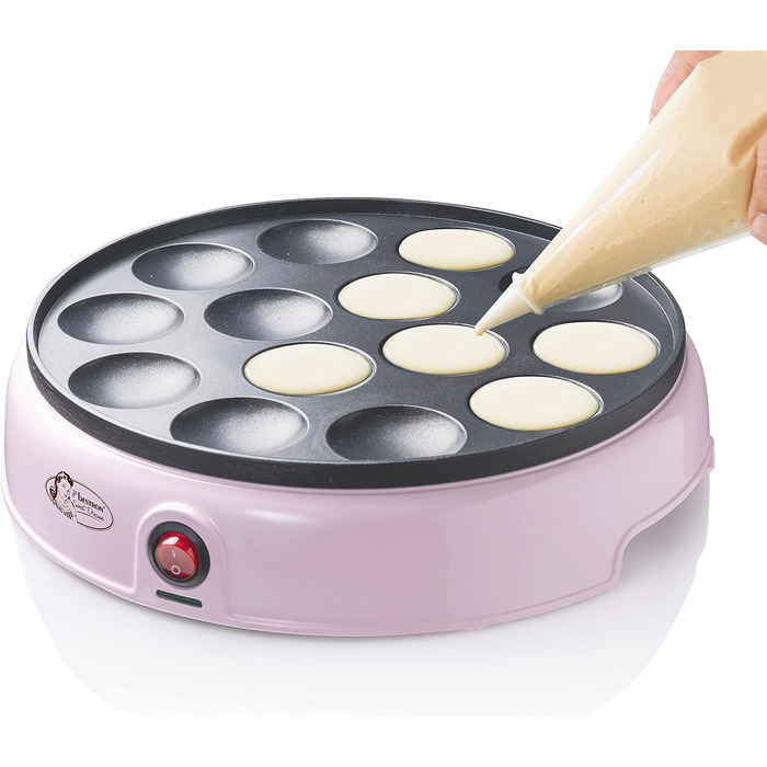 У ретро-дизайні, міні-торговий автомат для млинців, з антипригарним покриттям, Sweet Dreams, 800 Вт, (рожевий)