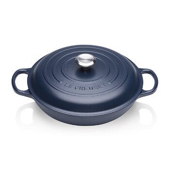 Сковорода-жаровня чавунна 30 см, темно-синій Signature Le Creuset