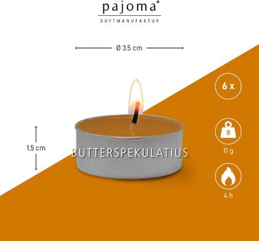 Ароматичних чайних свічок 3x30 шт. ароматичні свічки багато ароматів на вибір В 1,5 см, Ø 3,5 см (Butter Speculatius, 6), 90