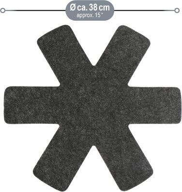 Набір з 6 фетрових підставок під гаряче 38 см, чорний Com-Four