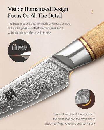 Нож для фруктов 9,2 см, дамасская сталь XINZUO