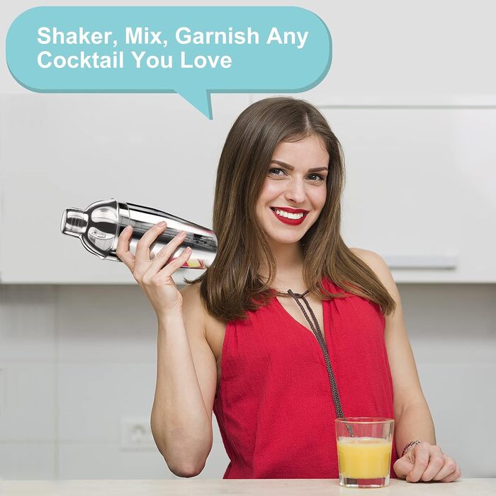 Набор шейкеров для коктейлей из 8 предметов, 750 мл. LEEGOHI