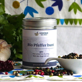 Перець органічний кольоровий 90 г в банці Gewuerze der Welt