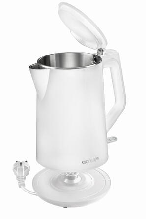 Gorenje Электрочайник, 1,5л, пластик, матовый, белый