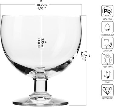 Набір креманок для мороженого 6 шт. 350 мл Krosno