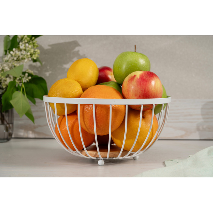 Корзина Ardesto Midori 25х25х13см, металл, дерево, белая