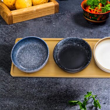 Набор из 3 мисок для соусов на деревянной подставке BouGPeng