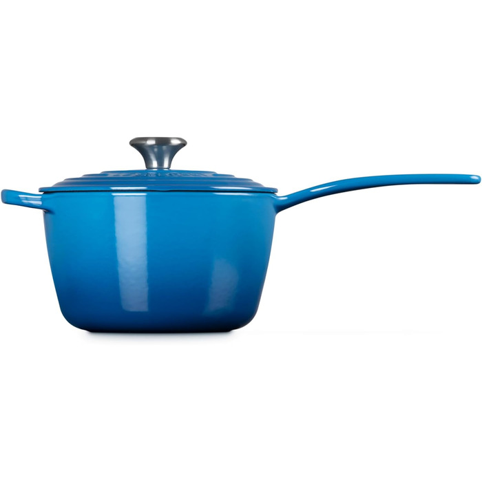 Чавунний сотейник Ø 18 см, 1,8 л з кришкою, синій Марсель Signature Le Creuset