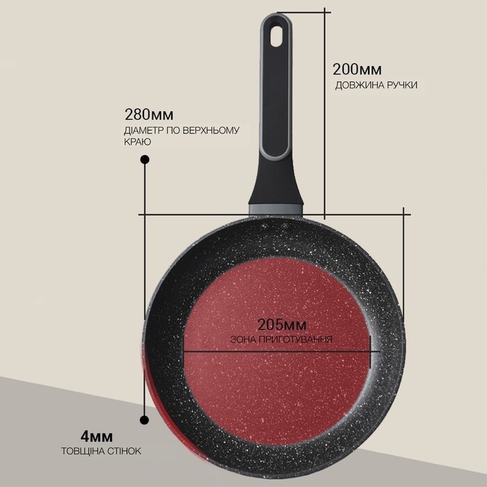 Сковорода для жарки Fissman LAURA 28x5,4 см алюминий с антипригарным покрытием (14474)