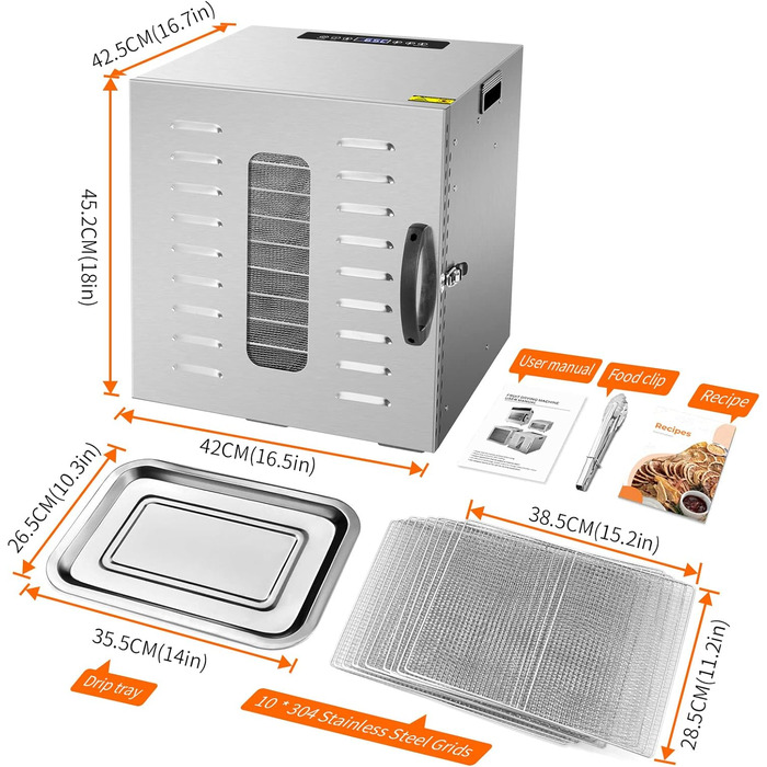 Дегідратор на 10 полиць, 1 кВт Kwasyo