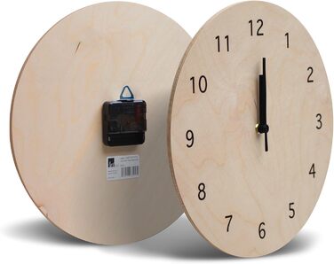 Настінний декор ARTLAND настінний годинник з дерева без цокання безшумний круглий Ø 30 см кухонний годинник кава капучино круасан T5XO Капучино та круасан (Капучино та круасан, кварцовий годинник)