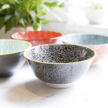 Миска Kitchen Craft BLACK FLORAL, кераміка, діам. 16 см, 500 мл