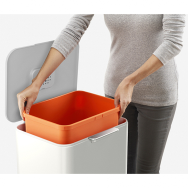 Контейнер для сміття з двома баками 60 л, білий Totem Pop Joseph Joseph