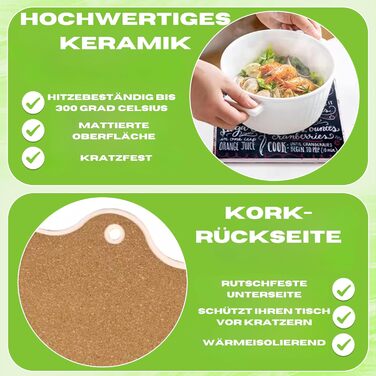 Набір з 4 підставок для посуду, кераміка/корок Ktchnhlprz