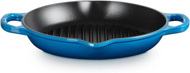 Чавунна сковорода-гриль кругла 26 см, синій Марсель Signature Le Creuset