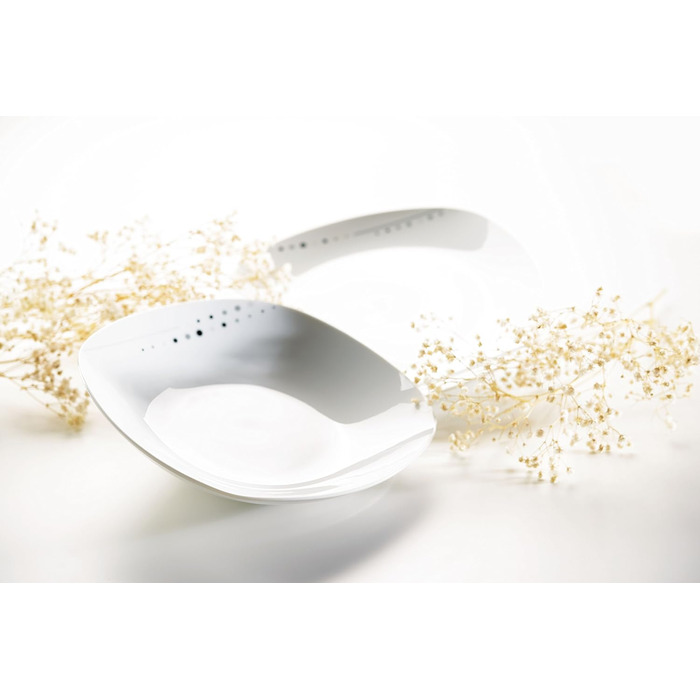 Серія Fadilla, комбінований сервіз 42 шт. и, порцеляновий набір посуду на 6 персон, білий, чорний, сірий