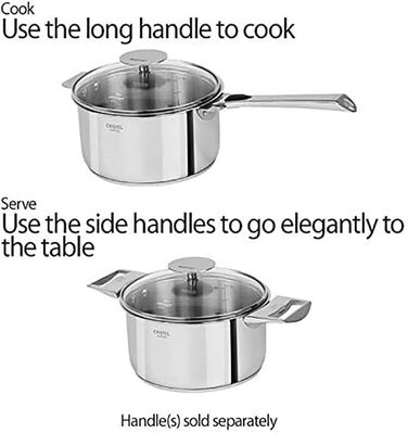 Сотейник 2 л с крышкой, серебристый Strate Cristel