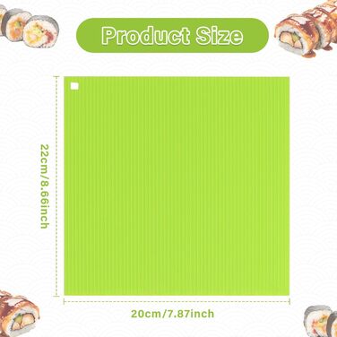 Силіконовий килимок для суші 20 х 22 см зелений DARENYI