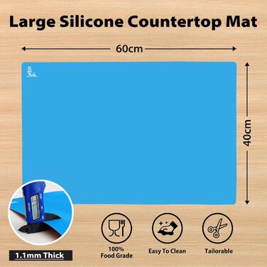Антипригарний килимок для випічки 60 x 40 см синій SUPER KITCHEN