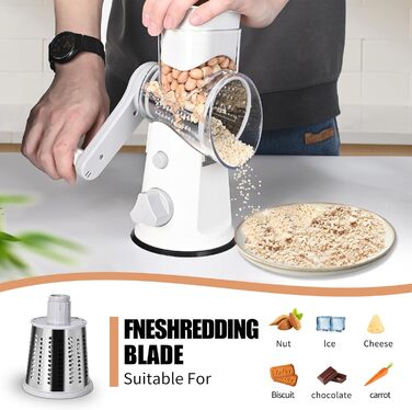 Терка для сыра роторная, белая RAIQEE