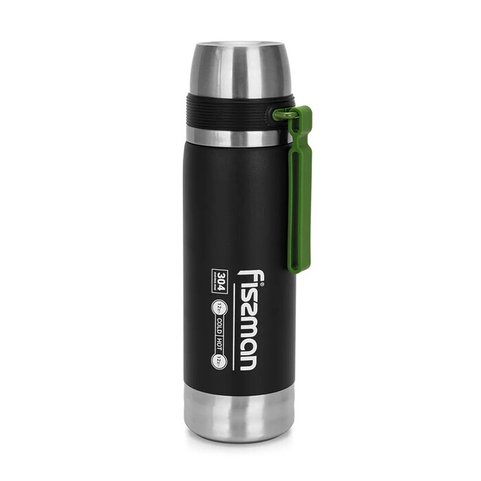 Термос Fissman 600 мл колір чорний нержавіюча сталь (9875)